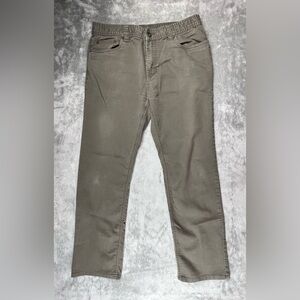 Prana Bridger Jeans Mens 36x32 Slim Fit Taupe Straight Leg Organic Cotton